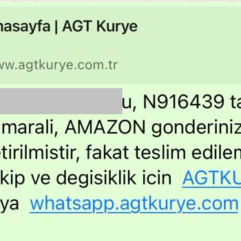 AGT Kurye (aynigunteslim.com) Ürünlerim Teslim Edilemiyor Ve Görüşecek Bir Yetkili Yok