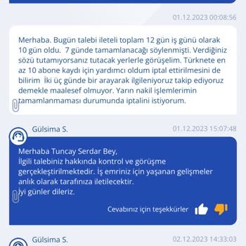 TurkNet İptal Nakil Hiçbir İşlem Yapamıyorum. Kimseye Ulaşılamıyor.