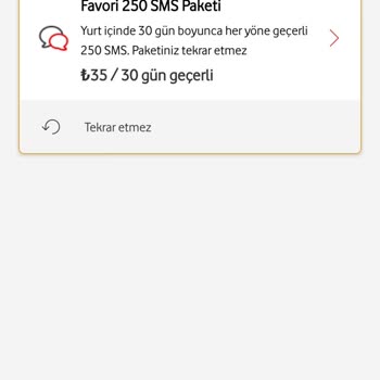 Vodafone Ek SMS Paketi