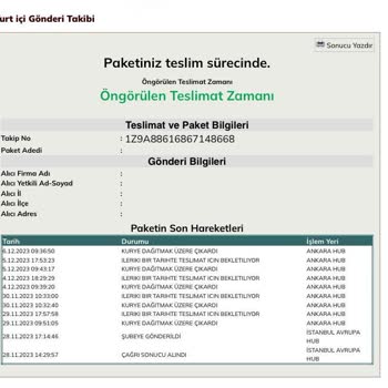 UPS Kargonun Ürünümü Alıkoyması