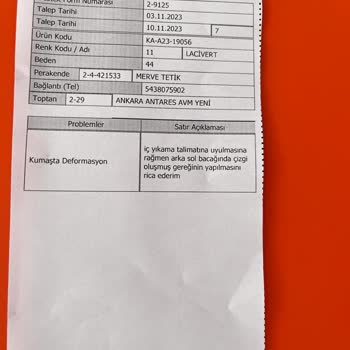 Kayra Giyim Kullanıcı Hatası Dedikleri Ürün