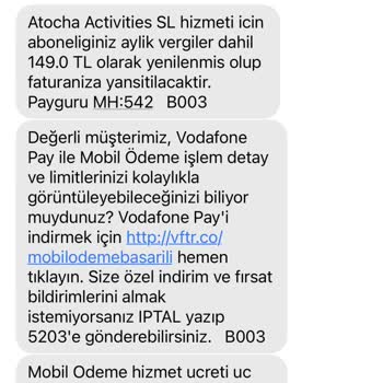 Vodafone Fatura Ücreti Sorunu Ve Çözüm Talebi