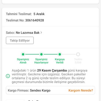 Sendeo Kargo Ürün Teslim Etmiyor