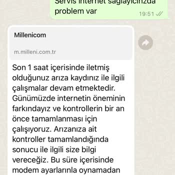 Millenicom İnternet Sağlayıcısı Şikayet