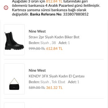 Nine West Kasım İndirimi Ürün İptali
