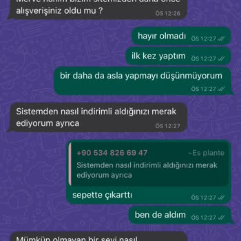 Es Plante Sipariş Tutarını Beğenmeyip İptal Etme