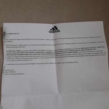 Adidas İade Süreci Geçmemesine Rağmen Ürünün İadesi Kabul Edilmemiştir