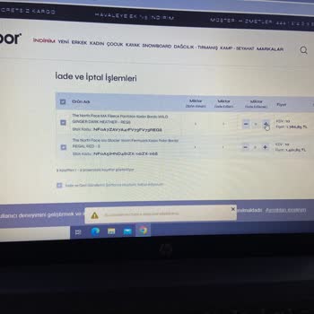 Karspor Sipariş İade Talebi Butonu Aktif Değil