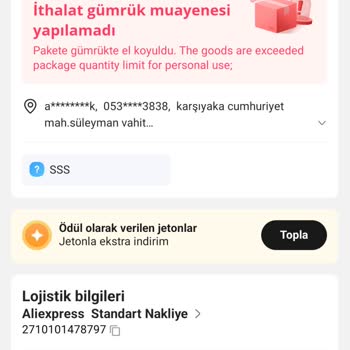 Aliexpress Gümrükte El Konulan Ürün