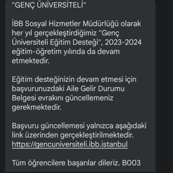 İBB Genç Üniversiteli Başvuru Sorunu