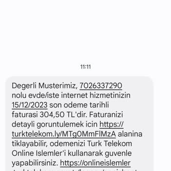 Türk Telekom Fatura Kadar Açma Kapama Bedeli Alınması