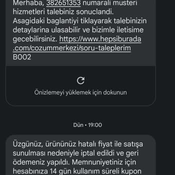 Hepsiburada'nın Kendi Kafasına Göre Sipariş İptali