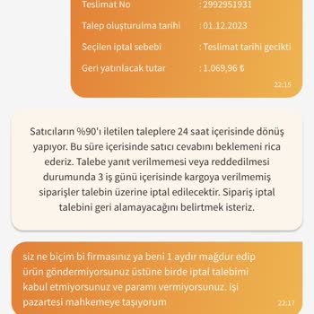 Trendyol Ürünümü Göndermiyor Ve Paramı Da İade Etmiyor.