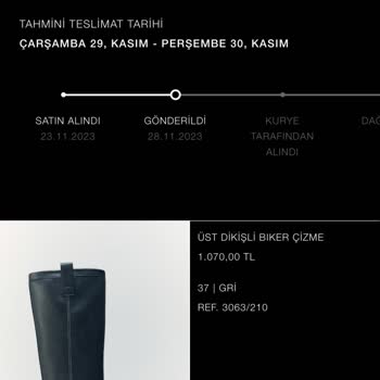 Zara 23 Kasım Siparişim