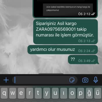 Zara 23 Kasım Siparişim