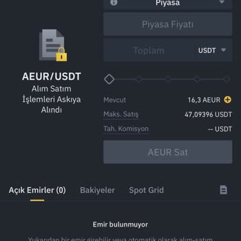Binance USDT İşlem Problemi Ve Zararım