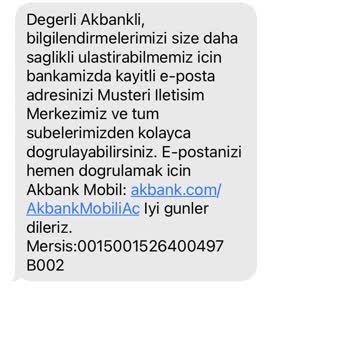 Akbank Dan İletişim İstemiyorum