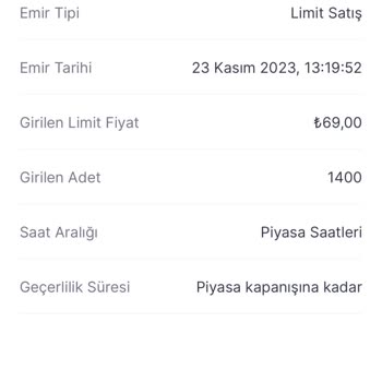 Midas Hisse Senedimi Piyasa Emri Olarak Satmışken Limit Emir Olarak Satılmış