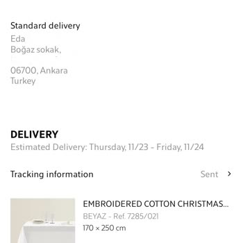 Zara Home Kargo Adres Bilgilerinin Yanlış Girilmesi