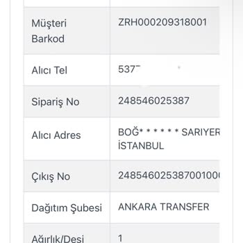 Zara Home Kargo Adres Bilgilerinin Yanlış Girilmesi