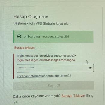 VFS Global Hesap Oluşturulamıyor! Site Hatalı