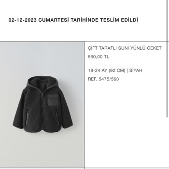 Zara Teslim Edilmeyen Ürün