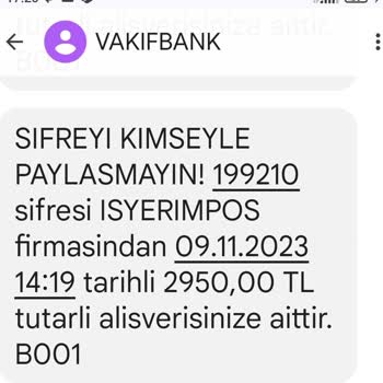 VakıfBank Kart İşlemimde Şüpheli Aktivite