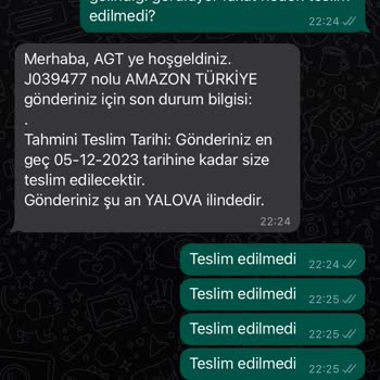 AGT Kurye Teslim Tarihinde Teslim Edilmedi