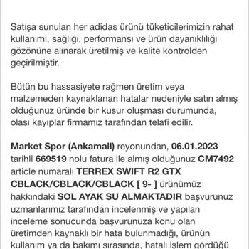 Adidas Terrex Marka Ayakkabı Su Geçirmiyor Diye Aldım Fakat Alıyor