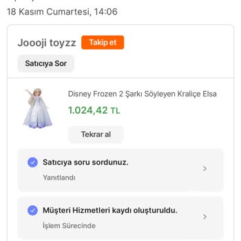 Hepsiburada Elsa Bebek Satışı