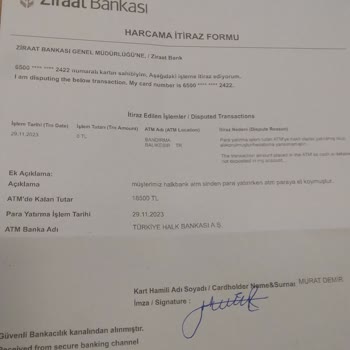 Halkbank Başka ATM ( Ortak ATM) Ye Para Kaptırma