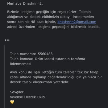 Vivense Müşteri Temsilcisi Sorunu