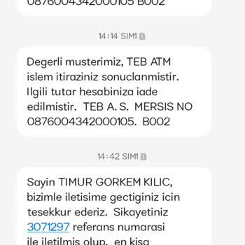 TEB Bankamatiğinin Parama El Koyması
