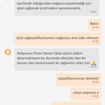 Trendyol Popeyes Sipariş İptali İade Edilmemesi