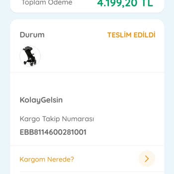 Ebebek Uygulamasından Aldığımız Bebek Arabasının Değiştirilememesi