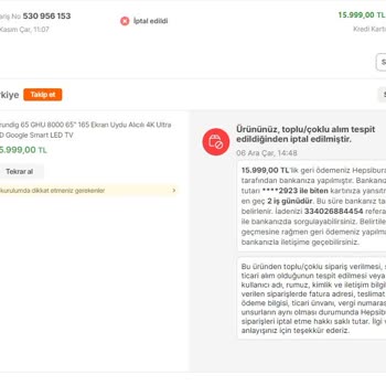 Hepsiburada.com Sipariş İptali