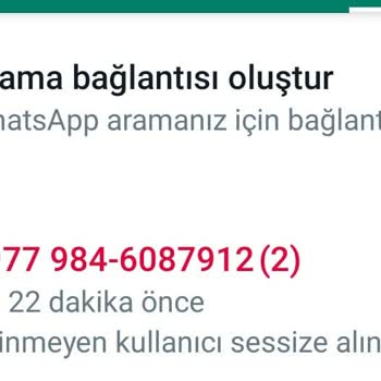 WhatsApp Bilinmeyen Numara Araması