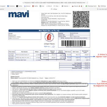 Mavi Ekstra Ücret Alımı