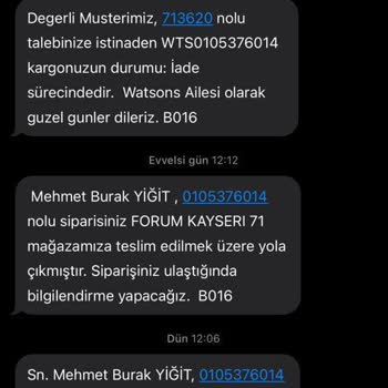 Watsons Mağaza Tesliminde Yaşanan İade Sorunu