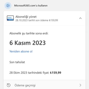 Microsoft İptal Ettiğim Halde Abonelik Ücreti Çekimi