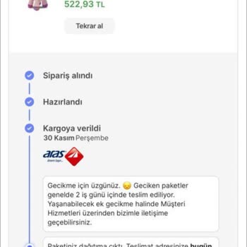 Aras Kargo'nun Teslimat Sorunu