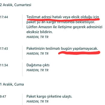 Midyat MNG Kargo Ve Amazon Arasında Yanıltıcı Bilgi Alışverişi!