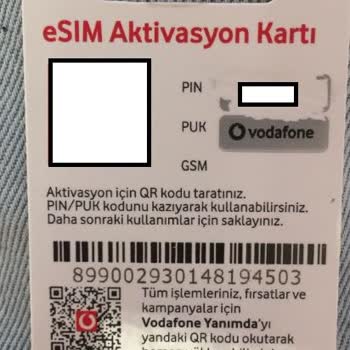 Vodafone E-Sim Yeni Telefonda Tanımlama Problemi