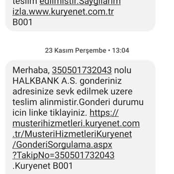 Halkbank/ Kuryenet Bir Aydır Gelmeyen Kart