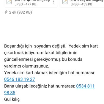 Vodafone Boşandığım İçin Soyadı Değişikliği