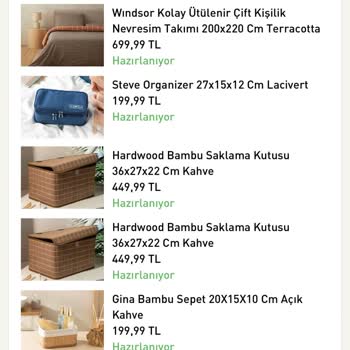 English Home Uygulamasından Aldığım Ürünler Kargoya Verilmiyor