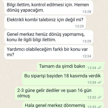 ECA Elektrikli Kombim Gelmedi
