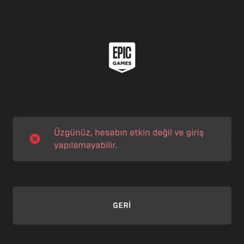 Epic Games Epic Hesabıma Giremiyorum