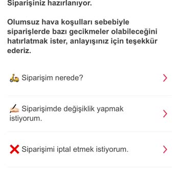 Yemeksepeti Uygulamasından Siparişin Geç Gelmesi