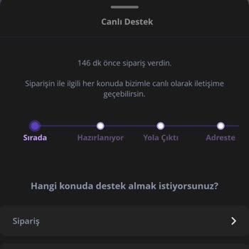 Getir Siparişin Geç Gelmesi / Sipariş Süresi